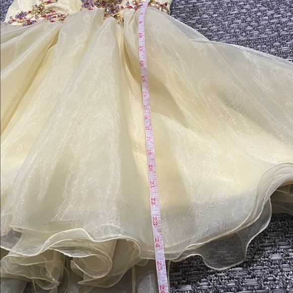 Yellow Strapless Mini Formal Dress - Picture 6 of 14